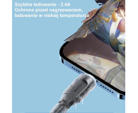 USAMS Kabel lightning 2,4A 1,2m Fast Charging czarny - 1569076 - zdjęcie 5